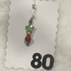 Green Star Red Basketball Glass Beaded Sports Bag charm
