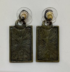 Vintage Mayan Ethnic Native Design Style Bohemian Rectangle Dangle Earrings 1″