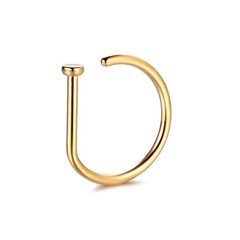 Nose Ring Screw Hoop Titanium D Shape Nostril Cartilage Stud 1 Pc