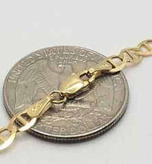 10K Solid Yellow Gold Link Chain Bracelet Necklace 3.2mm~6mm Size 7″~26″