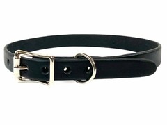 1/2″ Wide Plain Genuine Black Leather Choker Collar Necklace Roller Buckle