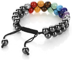 Chic 7 Chakra Hematite Bracelet – Perfect Gift for Anxiety Relief and Meditation