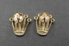 10K Solid Yellow Gold Beautiful 0.5″ Princess Queen King Crown CZ Stud Earrings.