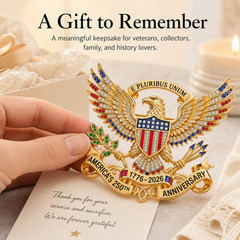 US 250th Anniversary Brooch Pin, USA 250th Anniversary Metal Lapel Pin For Gift