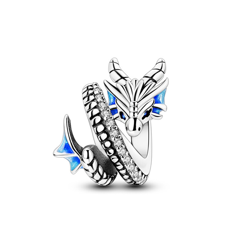 MULA European 925 Silver Plated Dragon DIY Charm Clear AAA CZ For Women Bracelet