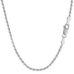 Sterling Silver Rhodium Plated Spiga Chain Necklace, 1,5mm, 18″
