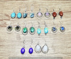 Rose Quartz & Mix Gemstone Ethnic Handmade Fashion Earrings 20pcs Lot FE-407