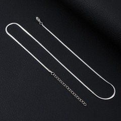 Stainless Flat Snake Chain Necklace Adjustable Thin Herringbone Choker Unisex