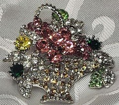 Brooch Rhinestone Basket Brooch Modern Pin New