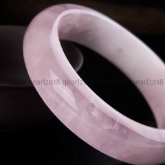 Natural Light Pink Rose Quartz Gemstone Bangle Bracelet 56-62mm Women Jewelry