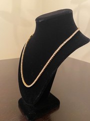 3mm 925 Silver Tennis Chain for Men & Women Yellow Gold 5A CZ’s