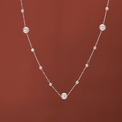 2 Colors Woman 18k Gold Plated Pearl Beaded Tassel Charm Chain Necklace/Bracelet