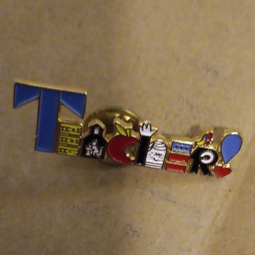 Multicolor Enamel Metal Pin “TOGETHER” Design Love Theme No Stone