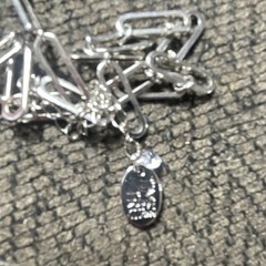 Silver Tone Link Chain Shell & Sand Dollar Charm Pendant Necklace Lobster Clasp