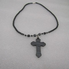 Women’s Jewelry Black Necklace Hematite Beads None Magnetic