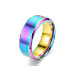 1PC Stainless Steel Ring Brushed Matte Band Men Women Wedding Multicolor 6mm 8mm