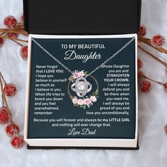 To My BeautifuDaughter Necklace, Daughter Birthday Graduation Necklace Jewelry