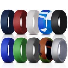 1/10 Pack Silicone Wedding Ring Men Women Flexible Sport Rubber Band Set Gift