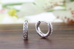2Ct Round Simulated Diamond Huggie/Hoop Stunning Earring 14k White Gold Plated