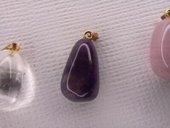 Gemstone Gold Tone Pendant Necklace 4 Interchangeable Gemstones