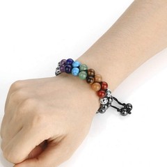 Chic 7 Chakra Hematite Bracelet – Perfect Gift for Anxiety Relief and Meditation