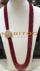Women’s fashion zircon accessories clasp DIY accessory red crystal necklace 36″
