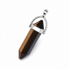 Natural Stone Hexagonal Pendant Necklace Healing Crystal Quartz Chakra Jewelry