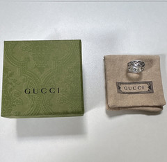 Authentic Gucci Silver interlocking G flower ring Size 17/US 8