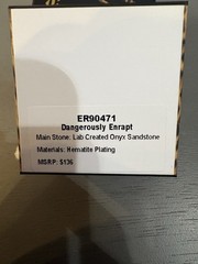 ER90471 Dangerously Enrapt Lab Created Onyx Sandstone Hematite Plating