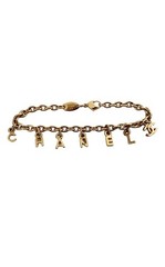 CHANEL Gold Letter Charm Chain Bracelet