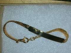 23 Karat Gold Plated Bracelet Double Heart Made in USA by Anson Mfg 6 inch