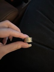 textured solid 10k gold ring