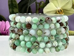 Wholesale 6 Pcs 6mm Chrysoprase Stretch Bracelet Natural Crystal Healing 7.5”