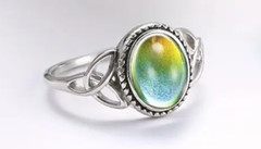 Celtic Design Band – Boho Style Mood Stone – Color Changing Ring Stainless Steel