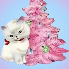 Beautiful Tree w/ Cute Kitten, Lightweight Dangle Earrings Acrylic w/ zinc alloy