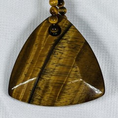 TIGER EYE Made in Oregon Artisan Made Necklace 18″ Brown Black Gold