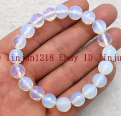 Natural 8mm 10mm 12mm White Faceted Moonstone Round Gemstone Bracelet 7.5”