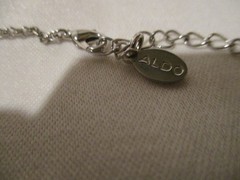 ALDO Silvertone 16″ w/2.5″ Extender Chain Double Rings-1 Plain 1 w/Rhinestones