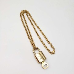 100% Auth Louis Vuitton Lock & Key with Unbranded Gold Plated Chain Necklace #