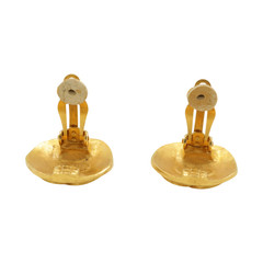 Authentic CHANEL Vintage CC Logo Clip-On Earrings Gold Tone 1990s Made France