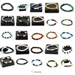 Zambia Emerald Bracelet + Yellow Agate + Green Red Jasper + Wood
