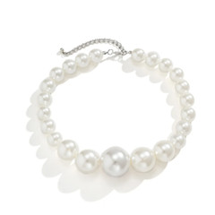 Women’s Fashion Bohemian Jewelry White Thick Pearl Choker Necklace 575