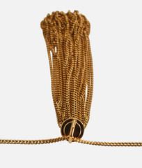 Authentic SAINT LAURENT Paris Gold-Tone Brass CHAIN TASSEL Pendant Necklace