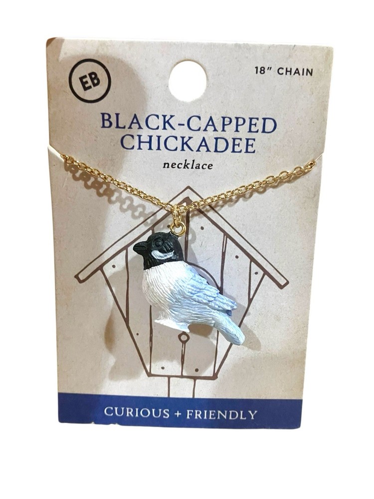 3D Bird Black Capped Chickadee Necklace 18” Chain Gift For Her