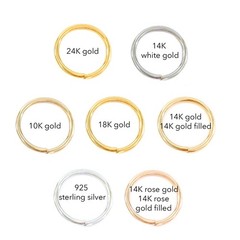 Solid 10K Gold Cartilage Hoop, Tiny Gold Cartilage Earring, Dainty Helix Hoop