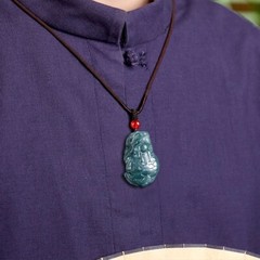Certified Natural Grade A Jade Jadeite Ddragon Turtle Amulet Pendant Necklace