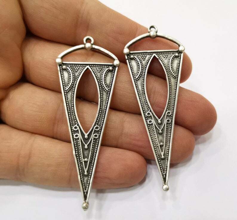 Dangle Triangle Diy Antique Silver Plated Charms jewelry Accessories G19367