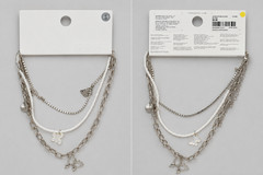 Forever 21 Silver Layered Butterfly Necklace