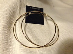 LARGE 4 inch ELECTRO-PLATED HOOPS SILVER OR GOLD TONE HOOP EARRINGS