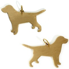 2x Brass Labrador Lab Dog Stamp Blank Tag for Engraving HandStamping NO Necklace